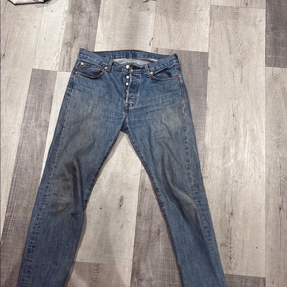 Straight Leg Jeans with Natural Fade